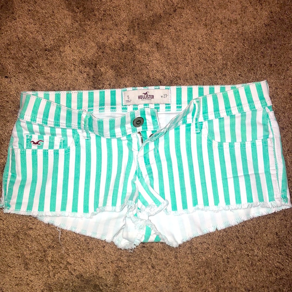 Hollister blue striped short shorts